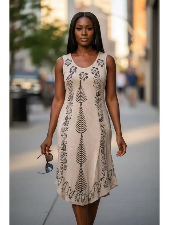 Sleeveless Boho Summer Dress | Floral Print & Flowy Hemline Free Size/One Size - Picture 8 of 16